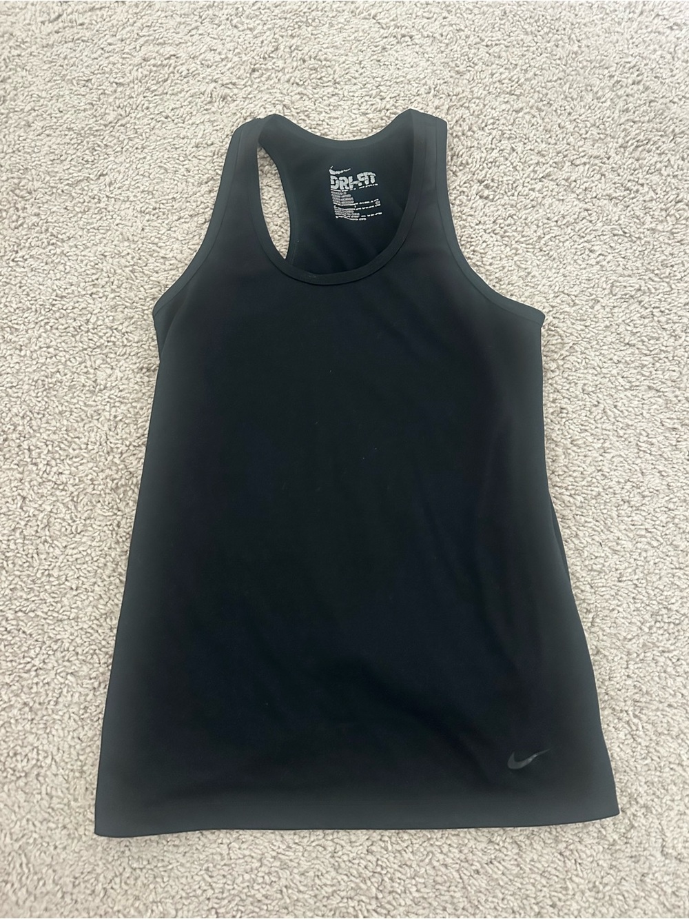 Nike Black Dri-FIT Tank Top with White Logo